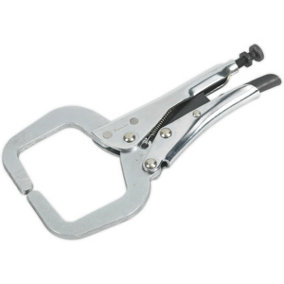 165mm Locking C-Clamp Pliers - 45mm Capacity Jaws - One-Handed Operation