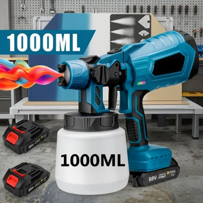 Cordless Paint Sprayer 21V Hvlp Spray Gun Airless Fence And Wall Paint System With 2 Batteries from B&Q