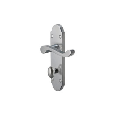 168mm Vision Indus Shaped Scroll Lever Bathroom Handles - Satin Chrome