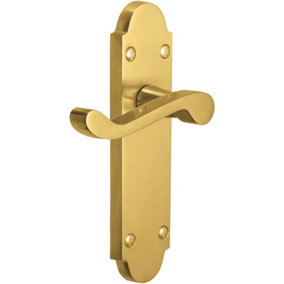 168mm Vision Indus Shaped Scroll Lever Latch Handles  - Electro Brass