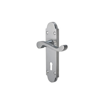 168mm Vision Indus Shaped Scroll Lever Lock Handles - Satin Chrome