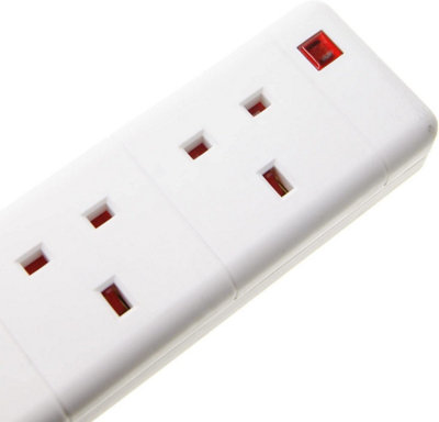 16A 2P+E Hook Up Plug to 13A 4 Gang Socket Mains Extension Cable Lead - 5