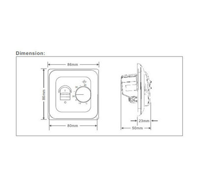 16A Manual Thermostat - with Floor Sensor