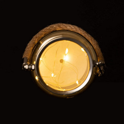 16cm Christmas Decorated Jar Table Skandi Design Gold Lantern - 8