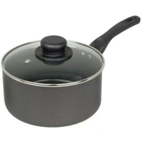 16cm Milk Pan And Glass Lid Sauce Pot Tea Handle Kitchen Non Stick Cookware New