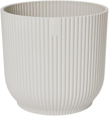 16cm Vibes Fold Round Flower Pot - White
