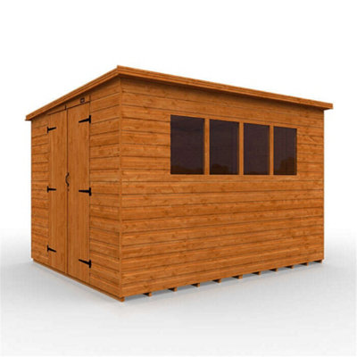 16ft x 10ft (4750mm x 2950mm) Horsforth Shiplap Pent Workshop Shed with 8 Windows (12mm Tongue and Groove Floor and Roof)