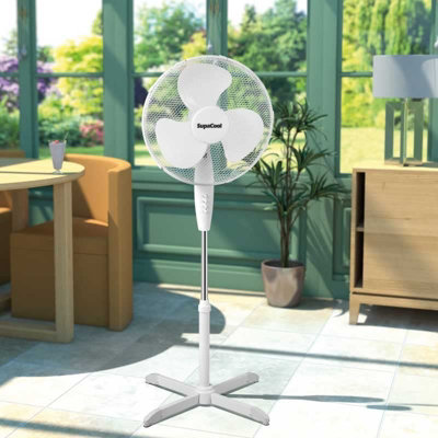 16inch Lightweight Pedestal Fan Portable 3 Speed Low Noise Oscillation ...