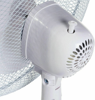 16inch Lightweight Pedestal Fan Portable 3 Speed Low Noise Oscillation Powerful Airflow Adjustable Tilt 3 Years Guarantee White - 6