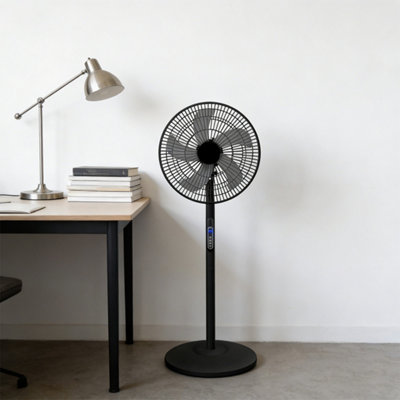 16Inch Oscillating Pedestal Fan With Remote 3-Speed Adjustable Height