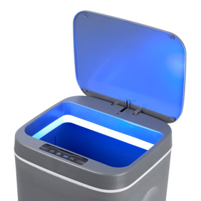 16L Grey Automatic Trash Can Smart Motion Sensor Waste Bin Rubbish Bathroom Trashcan