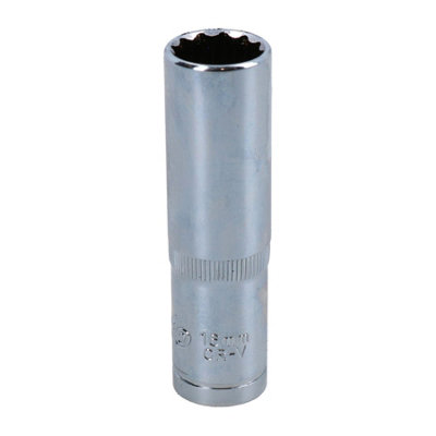 16mm 1/2in Drive Double Deep Long Reach Metric Socket 12 Point Sided Bi-hex