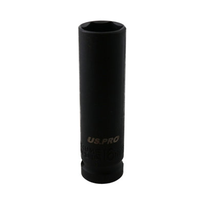 16mm 1/2in Drive Double deep Metric Impacted Impact Socket Single Hex 6 Sided