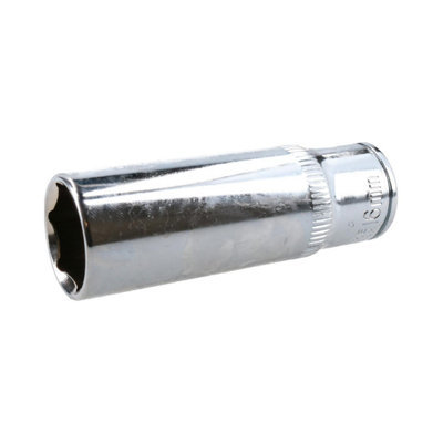 16mm 6 Point 3/8" Drive 64mm Double Deep Metric Socket Chrome Vanadium Steel