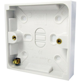 16mm Deep Single Plastic Surface Mounted Back Box 1 Gang Wall Pattress Outlet