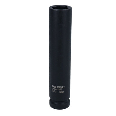16mm Extra Deep Long Metric MM Impact Socket 1/2" Drive 6 Sided Single Hex