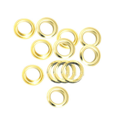 16mm Eyelets with Washers, Gold - 100pcs