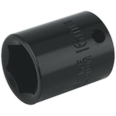16mm Forged Impact Socket - Durable Chrome-Vanadium Wrench for 3/8 Inch Drive