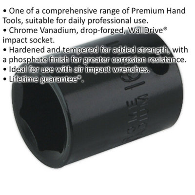 16mm Forged Impact Socket - Durable Chrome-Vanadium Wrench for 3/8 Inch ...