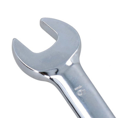 16mm Metric Flexi Head Ratchet Combination Spanner Wrench 72 Teeth