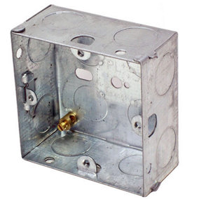 16mm Single Metal Flush Mounted Back Box 1 Gang Brick Wall Hole Pattress