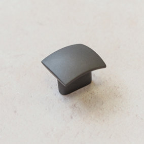 16mm Titanium Dark Grey Square Knob Handle