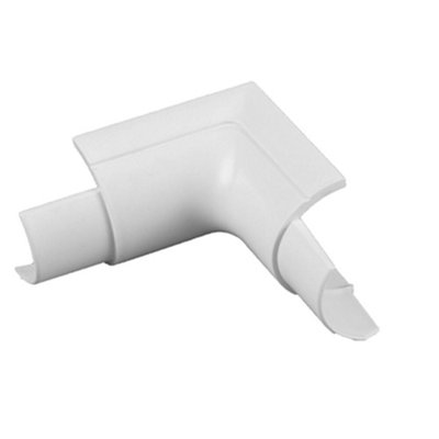 16mm x 8mm White Smooth Fit Right Angled Internal Trunking Adapter Under Door