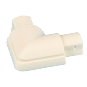 16mm x 8mm White Smooth Fit Right Angled Trunking Adapter Flush 90 Degree Bend