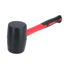 16oz Black Rubber Mallet 70% Fibreglass Handle Hammer Non Marking