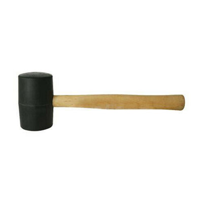 16oz Black Rubber Mallet Hardwood Shaft Camping Tent Pegs Woodwork