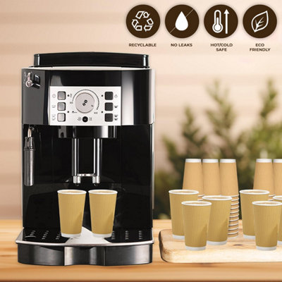16oz Disposable Paper Coffee Cups Takeaway Coffee Tea Ripple Cups for ...