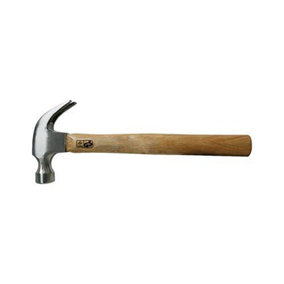 16oz Hardwood Shaft Claw Hammer Steel Head Polished Striking Face