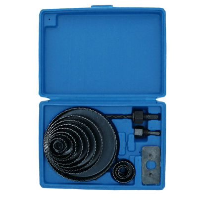 16pc Circle Hole Saw Round Cutter Drill Kit with Arbor and Storage Case DIY at B Q