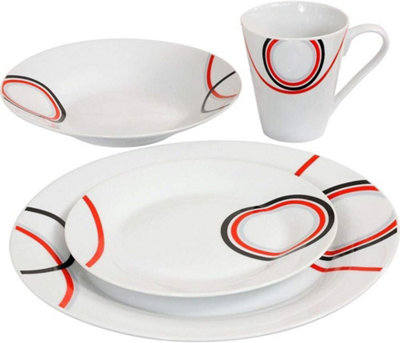 16PC DINNER SET COMPLETE FOR FORMAL OR CASUAL DINING - INCLUDES PLATES ...