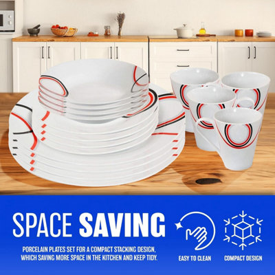 16PC DINNER SET COMPLETE FOR FORMAL OR CASUAL DINING - INCLUDES PLATES ...