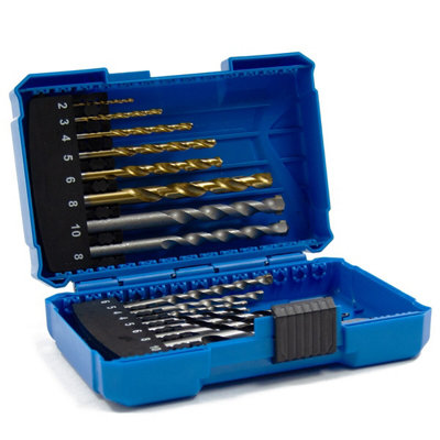 16pc Drill Bit Set Wood Masonry & HSS Mixed Assortment Wolf Trade