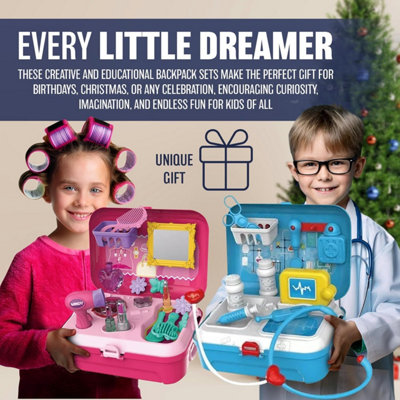 16Pc Girls Unicorn Fantasy Toy Set Backpack Role Play Kit Childrens Kids Xmas - 5