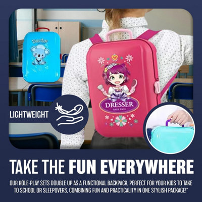 16Pc Girls Unicorn Fantasy Toy Set Backpack Role Play Kit Childrens Kids Xmas - 6