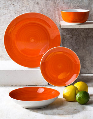 Orange dinnerware sets sale