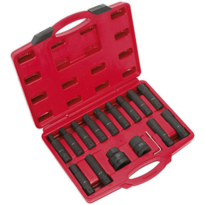 16pc TRX Male / Female & Hex IMPACT Socket Bit Set 3/4" & 1" Square