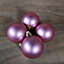 16pcs 6cm Assorted Shatterproof Baubles Christmas Decoration in Rose Pink