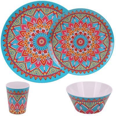 16pcs Melamine Dinnerware Set, Moroccan Design