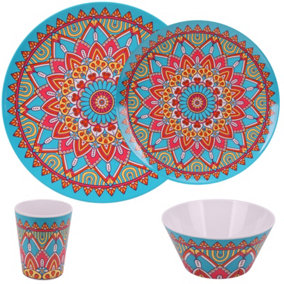 16pcs Melamine Dinnerware Set, Moroccan Design
