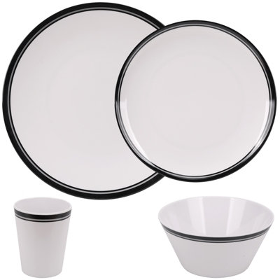 Black and hotsell white melamine plates