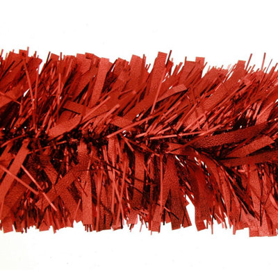 16Pcs Red Tinsel Tree Decoration 1.8m