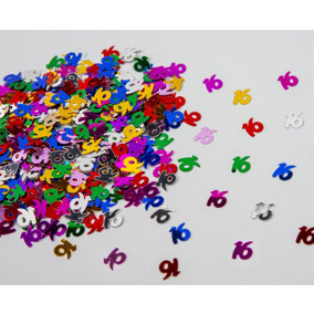 16th Birthday Confetti Multicolour 2 pack x 14 grams birthday decoration Foil Metallic 2 pack