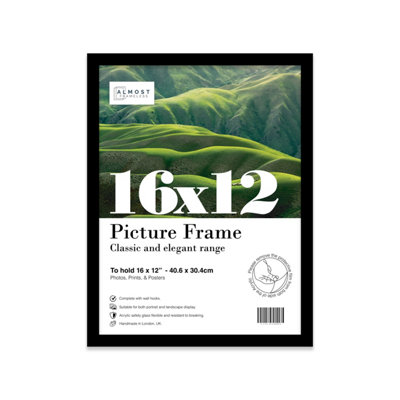 16x12 Black Picture Frame (40.6 x 30.5cm) Poster, Photo, Artwork ...