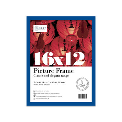 16x12 Blue Picture Frame (40.6 x 30.5cm) Poster, Photo, Artwork, Gallery Wall or Print
