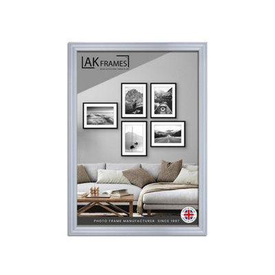 16x12" Classic Silver Modern Picture Frame - Poster Frame for Photos, Prints and Wall Art - Elegant Home Decor