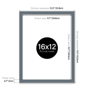 16x12 Grey Picture Frame (40.6 x 30.5cm) Poster, Photo, Artwork ...